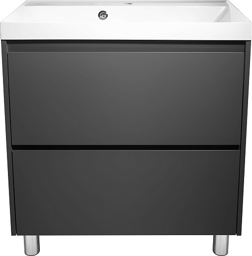 Stella Polare Тумба под раковину Борнео 80 Люкс графит матовый – фото-1